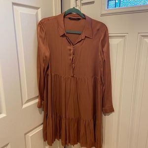 Zara satin finish tiered dress